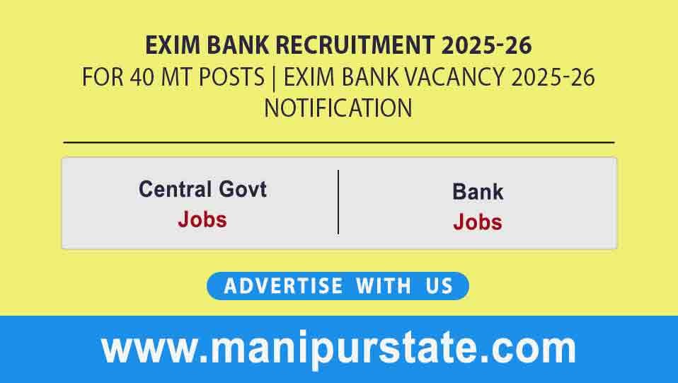 Exim Bank Recruitment 2025-26 for 40 MT Posts | Exim Bank Vacancy 2025-26 Notification